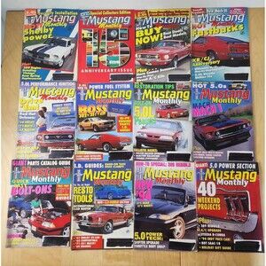 Full Year 1993 Mustang Monthly Magazines 12 Issue Lot Hot Rod Muscle Cars Vtg